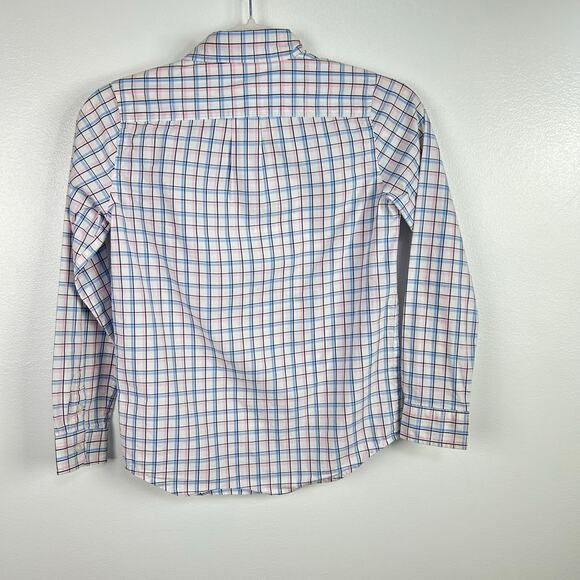 Janie and Jack Blue Pink Plaid Button Front Shirt Long Sleeved Boys Size 8 - Picture 6 of 6